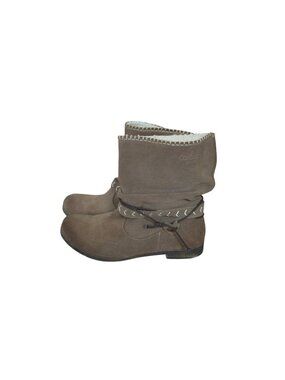 Coolway Women's Slouchy Western Suede Leather Shearling Lined Ankle Boots Size 9
